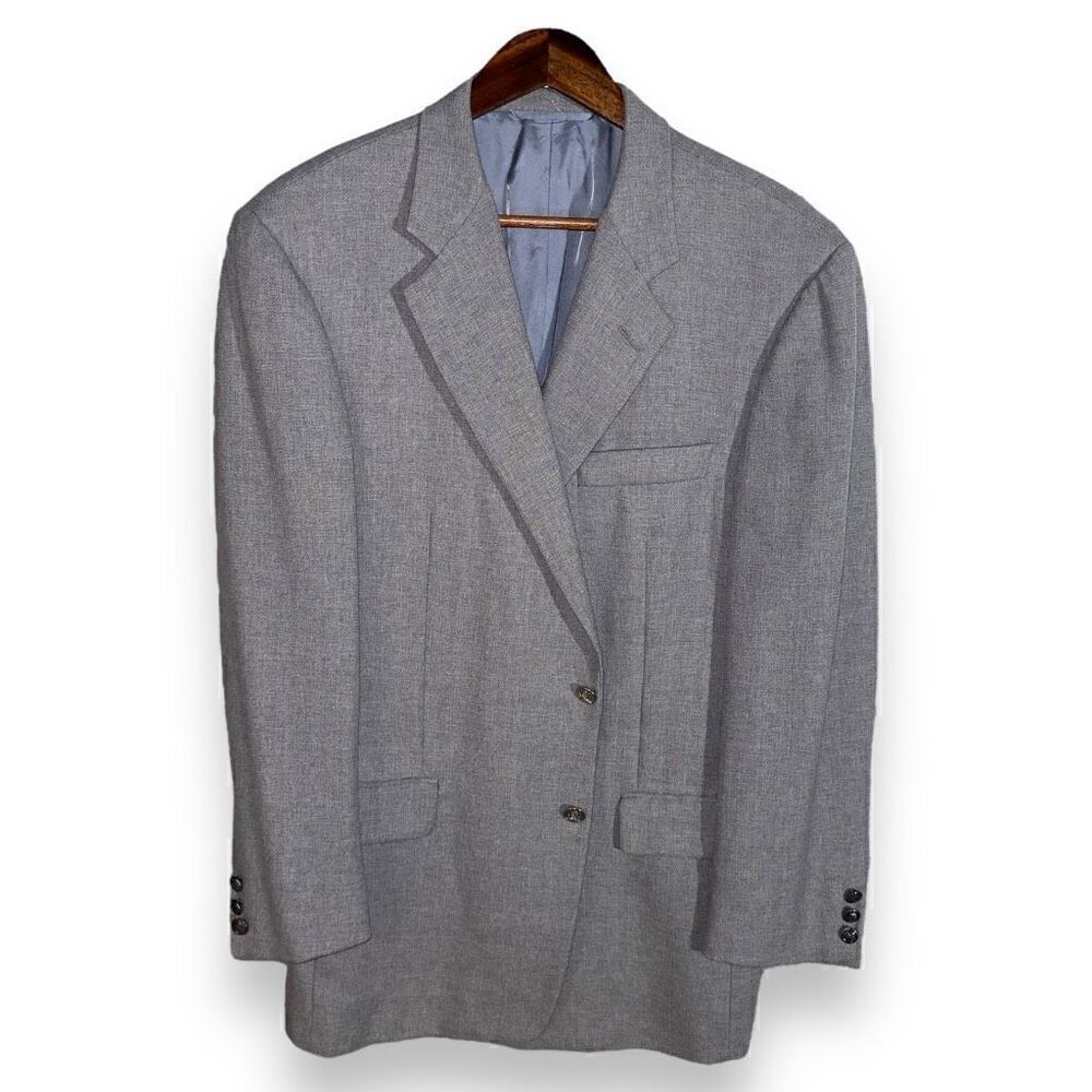 Hickey Freeman Bespoke Silver & Gray Blazer Size 43R